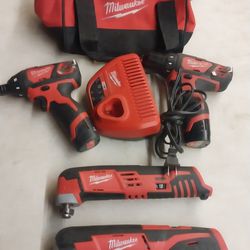 MILWAUKEE TOOLS 12V LITHIUM WITH BATTERYS AND CHARGER 