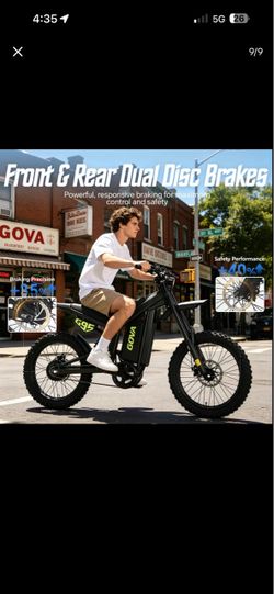 Off-Road Electric Bicycle (Ebike) - Carbon Steel Motorcycle Frame, 2600W Peak Power, 60V 18Ah, 45MPH