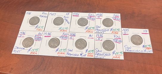 9 Buffalo Nickels BULK. Feel Free To Buy 1 For Price. Check My Listings. Coin