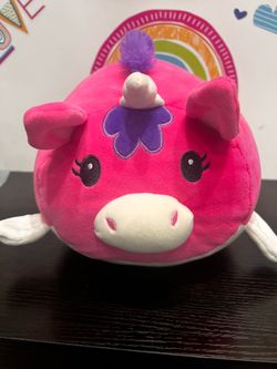 LIL HUGGY PINK PLUSH UNICORN,,  10 INCH SQUISHY PLUSH - SAYS GIRL SCOUTS