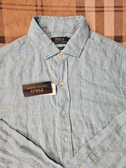 Mens Size L Classic Fit polo RL long sleeve polo shirt