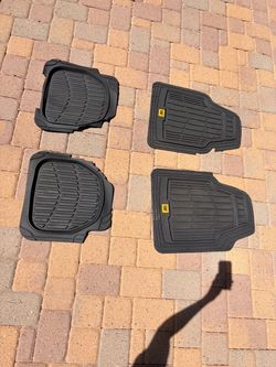 CAT Heavy-Duty Rubber Car Floor Mats Set of 4