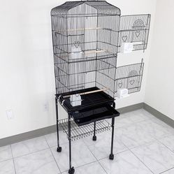 (New in box) $55 Small to Medium Bird Cage 60” Tall Parrot Parakeet Cockatiel Bird Cage 18x14x60” Rolling Stand 