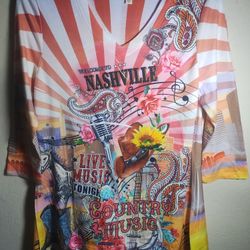 One World Top Women XS Nashville Country Music Cowgirl Western Bling
