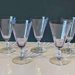 Rare Cambridge Liqueurs Heatherbloom/Lavender Glasses Set