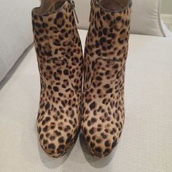 Woman Leopard Boots Size 8