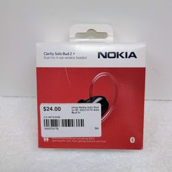 Nokia Wireless Bluetooth Clarity Solo Bud + Single Ear Headset. Answer calls, stream music hands free.

