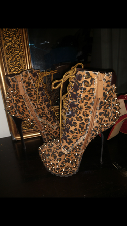 Leopard studded heels