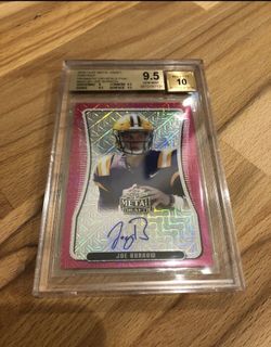 2020 Leaf Metal Joe Burrow BGS Gem Mint Rated 9.5 Auto 10, Rare 3/7