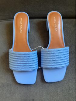 Marc Fisher Blue Slide Heeled Sandals