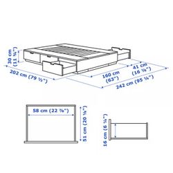 IKEA BRIMNES King Storage Bed Frame – Black – 6 Drawers – Great Condition