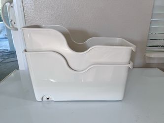 Pull Out Cabinet Organizer Bin with Roll Wheels for Kitchen Bathroom (Set of 2)