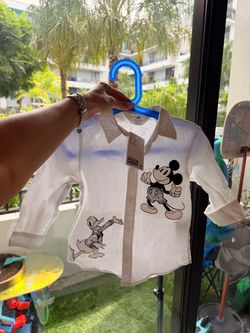 H&M Disney Mickey & Donald Kids Button-Up Shirt boys 4 years