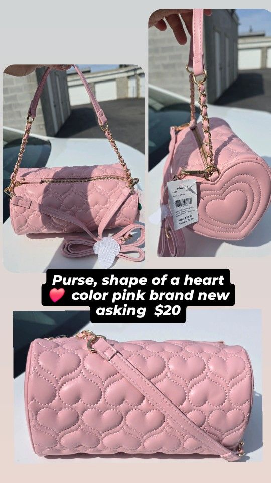 Purse Color Pink The Shape Of A Heart