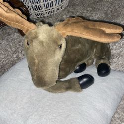 A plush moose stuffed animal 18”