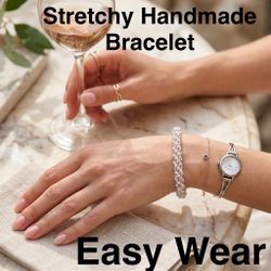 Stretchy Seed Beaded Handmade Bracelet
