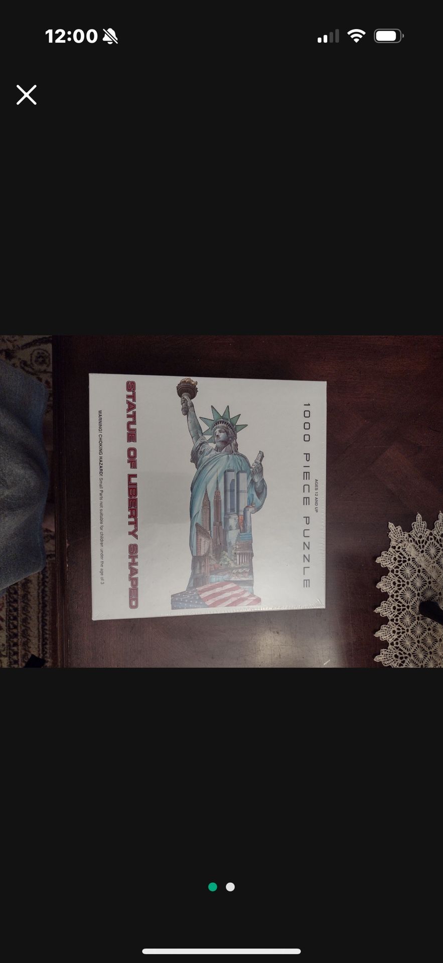 1000pc Statue of Liberty Shaped Puzzle, Has Image Of Twin Towers