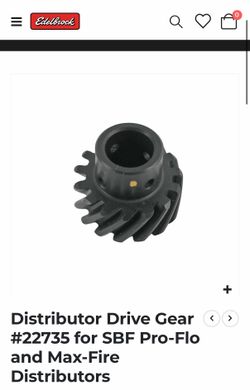 Edelbrock Distributor Drive Gear #22735 for SBF Pro-Flo and Max-Fire Distributors