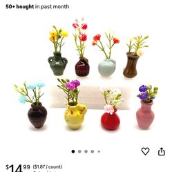 8 Pack Mini Ceramic Vase Magnets for Fridge, Cute Plant vase Fridge Magnets, Plant Vase for Refrigerator Decoration Kitchen Locker Kitchen Office