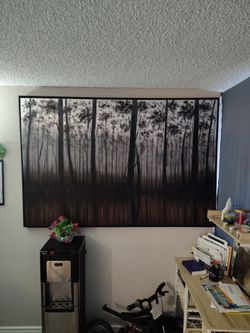 OBO Large Black and White Forest Wall Art EXTREMELY BIG PAINTING
