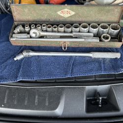 Vintage SK Tools Socket Set w/ Ratchet & Breaker Bar – USA 
