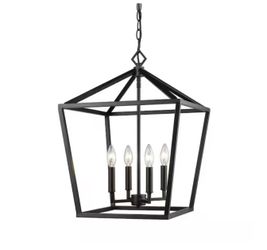 Millennium Lighting 16 in. 4-Light Taper Candle Pendant, Matte Black