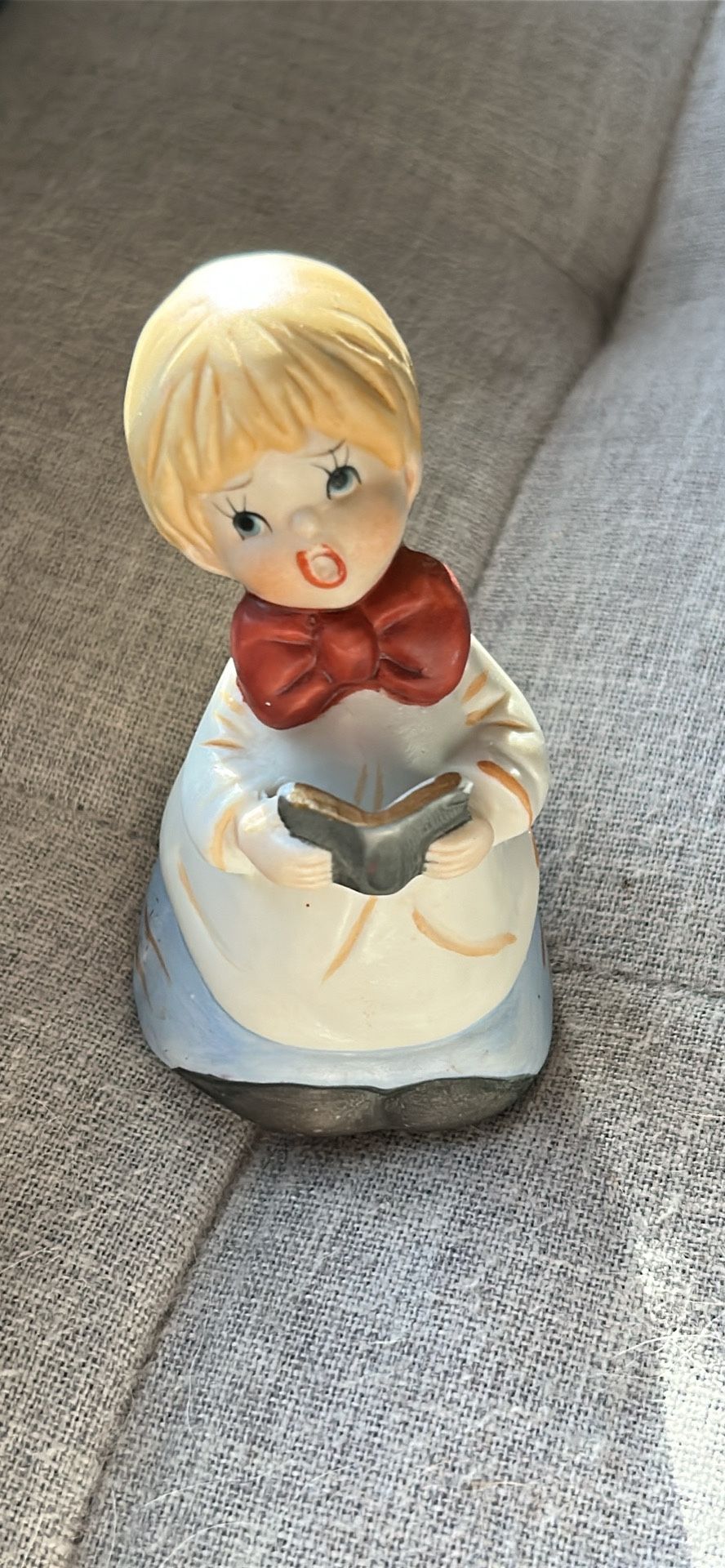 Vintage Porcelain Christmas Caroler Bell