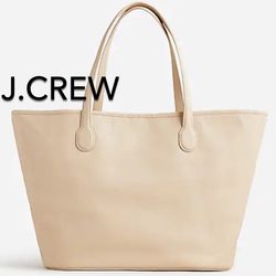 (NEW) (1 AVAILABLE) WOMEN’S J.CREW MACADAMIA LUXE BERKELEY TOTE IN LEATHER