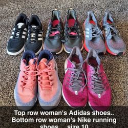 5 pairs of women's athletic shoes