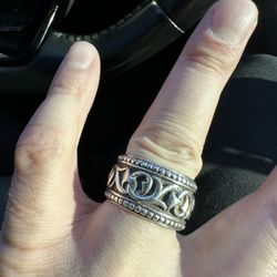 SCOTT KAY UnKaged Sparta Engraved Knotted Vine Band Style Ring MEN-14MM-SIZE 10 1/5