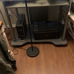 Glass Desk With Printer 