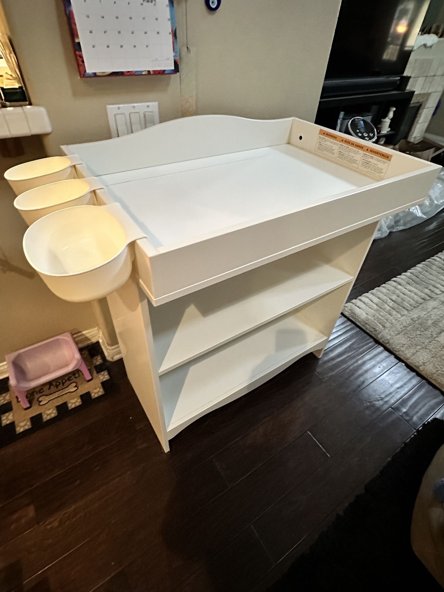 IKEA Smagora Baby Changing Table Bookshelf WHITE Like New Condition with IKEA Onsklig Racks