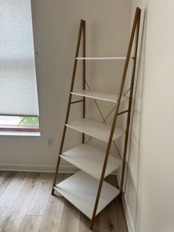Gold & White Ladder Bookshelf