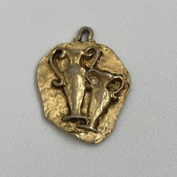 Gold-Plated Solid Silver Aquarius Pendant