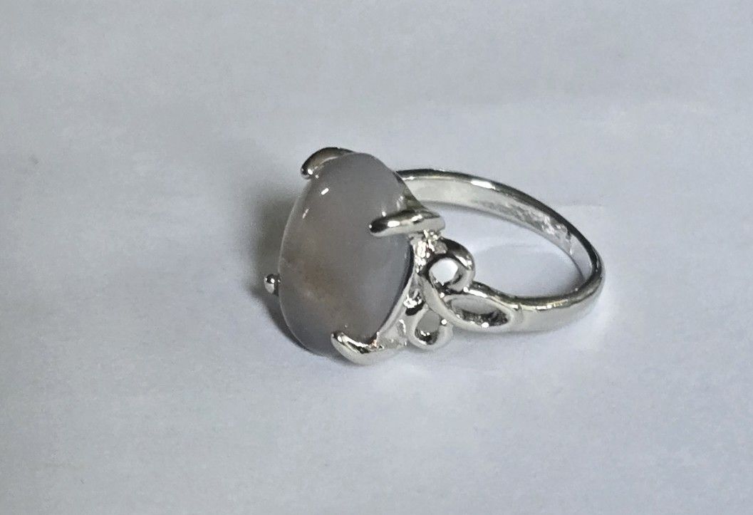 SPIRITUAL AGATE POLISHED QUARTZ QUALITY TITANIUM RENEW HEALTH ENERGY SIZE 5 RING