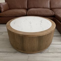 New Round Coffee Table W/Wheels