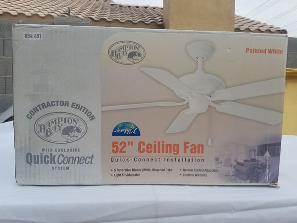 Hampton Bay New 52in White Ceiling Fan 654451 For Sale In Gilbert Az Offerup