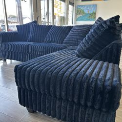 New Gorgeous Royal Blue Sectional - $0 Down, Flexible Payments Available