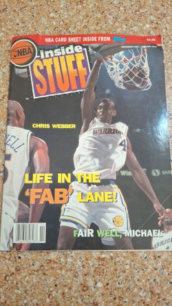 Vintage 1993 NBA Inside Stuff Magazine - Chris Webber Cover (W/ Topps Cards)