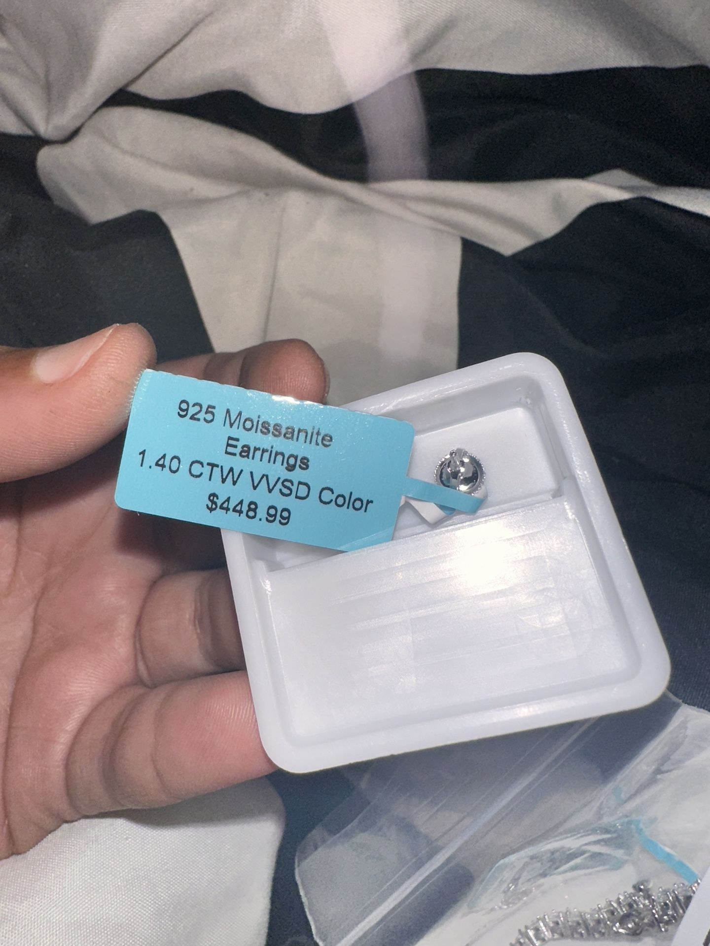 1.40 CT Moissanite Sterling Silver Earrings