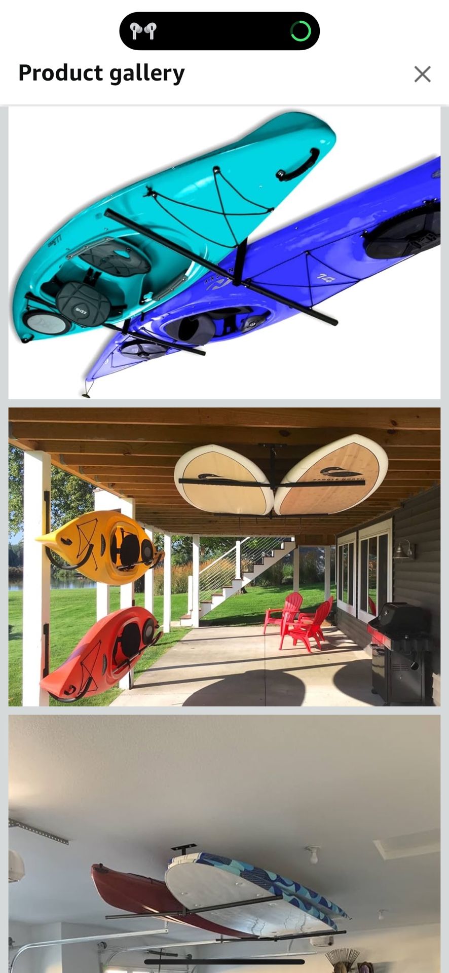 Kayak Garage Ceiling Rack & Handirack For Car