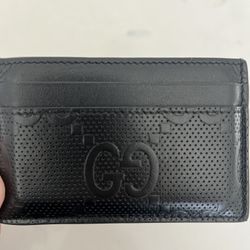 Black Gucci Embossed Card Case