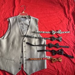 Smooth Grey Vest & Classy Ties For Men  