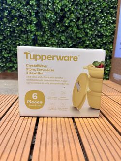 Tupperware CrystalWave Store Serve & Go 3-Bowl Set $10
