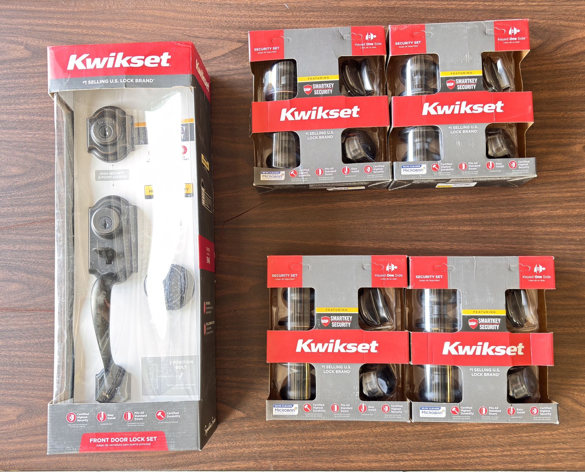 Complete 5 Deadbolt And Door Knob - Handle Set