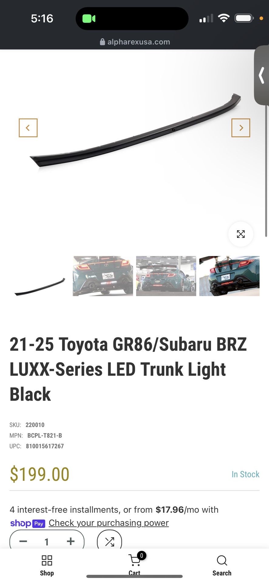 Gr86/ Brz Alpha Rex Trunk Light Bar