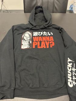 Chucky 'Wanna Play?' Graphic Hoodie - size XL