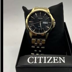 Citizen Watch Gold-tone bracelet + black dial