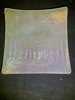 Iridescent Fused Glass Decorative Plate