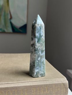 Moss Agate Tower ( H5.5” ) firm on price